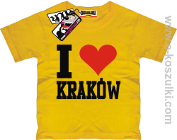 I love Kraków koszulka dziecięca - żółty