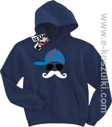 Wąsacz w czapce bluza dziecięca - granatowy
