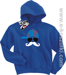 Wąsacz w czapce bluza dziecięca - niebieski