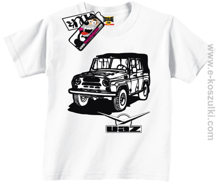 Uaz koszulka dziecięca - biały