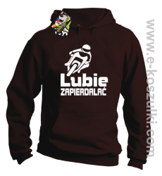 Lubie zapierdalać - bluza z kapturem brązowy