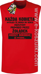 Każda kobieta myśląca że droga do serca mężczyzny
prowadzi przez żołądek mierzy odrobinę za wysoko czerwony