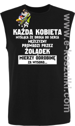 Każda kobieta myśląca że droga do serca mężczyzny
prowadzi przez żołądek mierzy odrobinę za wysoko czarny