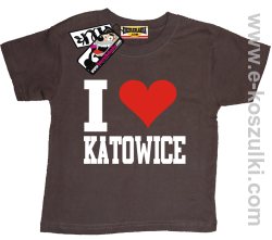 I love Katowice koszulka dziecięca - brązowy