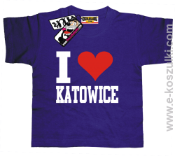 I love Katowice koszulka dziecięca - fioletowy