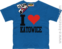 I love Katowice koszulka dziecięca - niebieski