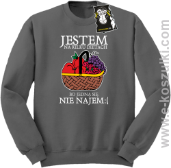 Jestem na kilku dietach, bo jedną się nie najem - modna bluza z nadrukiem bez kaptura szara