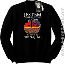 Jestem na kilku dietach, bo jedną się nie najem - modna bluza z nadrukiem bez kaptura czarna