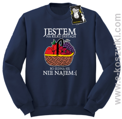 Jestem na kilku dietach, bo jedną się nie najem - modna bluza z nadrukiem bez kaptura granatowa