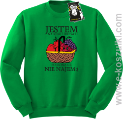 Jestem na kilku dietach, bo jedną się nie najem - modna bluza z nadrukiem bez kaptura zielona
