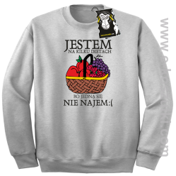 Jestem na kilku dietach, bo jedną się nie najem - modna bluza z nadrukiem bez kaptura melanż