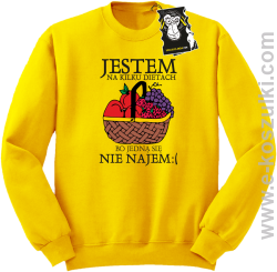 Jestem na kilku dietach, bo jedną się nie najem - modna bluza z nadrukiem bez kaptura żółta
