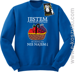 Jestem na kilku dietach, bo jedną się nie najem - modna bluza z nadrukiem bez kaptura niebieska