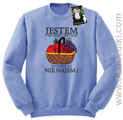 Jestem na kilku dietach, bo jedną się nie najem - modna bluza z nadrukiem bez kaptura błękitna