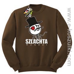 Szlachta rządzi - bluza bez kaptura brązowa