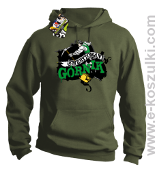Emerytowany górnik Zielony Górniczy - bluza z kapturem khaki