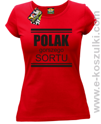 POLAK gorszego sortu - koszulka damska czerwona 
