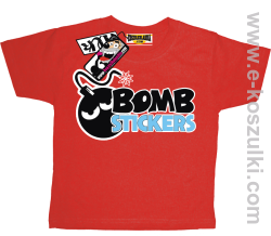 Bomb stickers koszulka dziecięca - czerwony