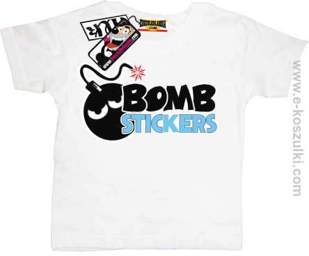 Bomb stickers koszulka dziecięca - biały