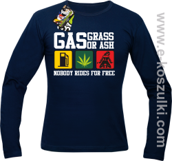 gas grass or ash nobody rides for free - Longsleeve męski z nadrukiem granatowy