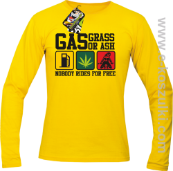 gas grass or ash nobody rides for free - Longsleeve męski z nadrukiem żółty