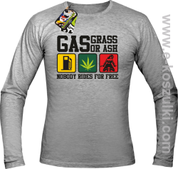 gas grass or ash nobody rides for free - Longsleeve męski z nadrukiem melanż