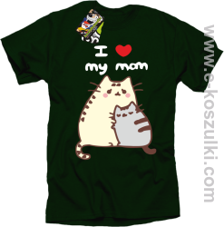 I love my Mom Two Sweety Cats - koszulka damska STANDARD butelkowa