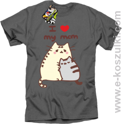 I love my Mom Two Sweety Cats - koszulka damska STANDARD szara