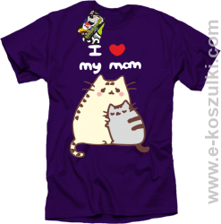 I love my Mom Two Sweety Cats - koszulka damska STANDARD fioletowa