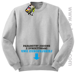Parametry zgodne z dyrektywami UE  - bluza bez kaptura melanż