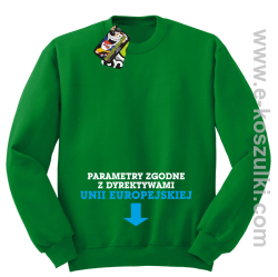 Parametry zgodne z dyrektywami UE  - bluza bez kaptura zielony