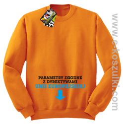Parametry zgodne z dyrektywami UE  - bluza bez kaptura pomarańczowy