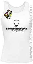 Cenosillicaphobia strach przed szklanką - top damski biały