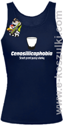 Cenosillicaphobia strach przed szklanką - top damski granatowy
