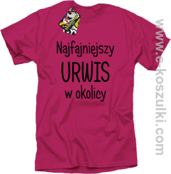 Najfajniejszy urwis w okolicy - koszulka męska różowa