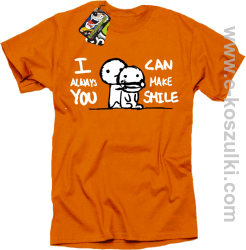 I can always make You smile - koszulka męska z nadrukiem pomarańczowa