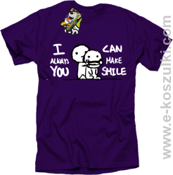 I can always make You smile - koszulka męska z nadrukiem fioletowa