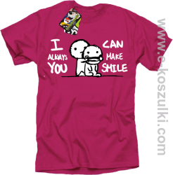 I can always make You smile - koszulka męska z nadrukiem różowa