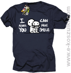 I can always make You smile - koszulka męska z nadrukiem granatowa