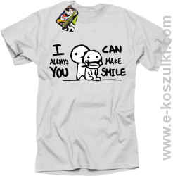 I can always make You smile - koszulka męska z nadrukiem biała