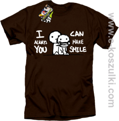 I can always make You smile - koszulka męska z nadrukiem brązowa