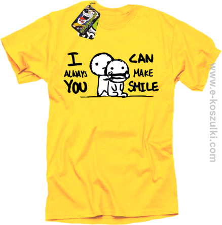 I can always make You smile - koszulka męska z nadrukiem żółta