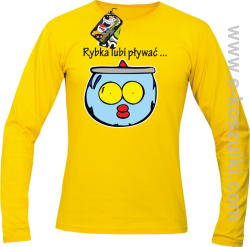 Rybka lubi pływać - longsleeve męski żółty