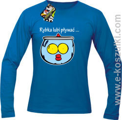 Rybka lubi pływać - longsleeve męski niebieski