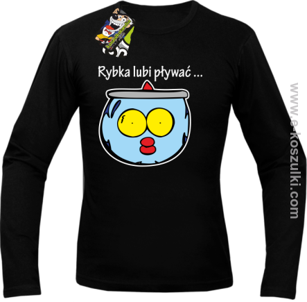 Rybka lubi pływać - longsleeve męski czarny
