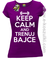 Keep Calm and trenuj bajce - koszulka damska fioletowy