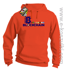 BLOCKCHAIN Fan Symbols - bluza męska z kapturem pomarańczowa