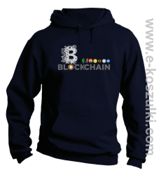 BLOCKCHAIN Fan Symbols - bluza męska z kapturem granatowa