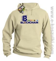 BLOCKCHAIN Fan Symbols - bluza męska z kapturem beżowa