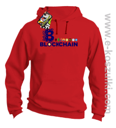 BLOCKCHAIN Fan Symbols - bluza męska z kapturem czerwona